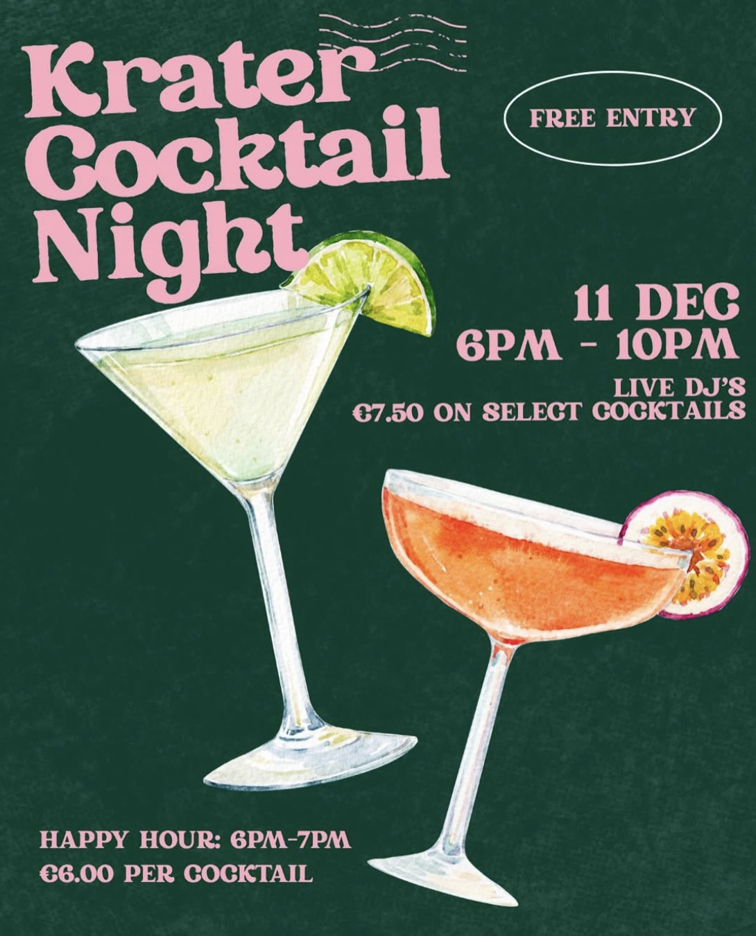 Poster for Krater Cocktail Night